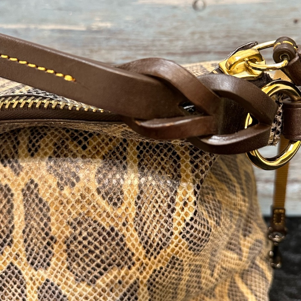 Dooney & Bourke Sloan Hobo Python Snakeskin Embossed Leather Large Handbag - Picture 6 of 16